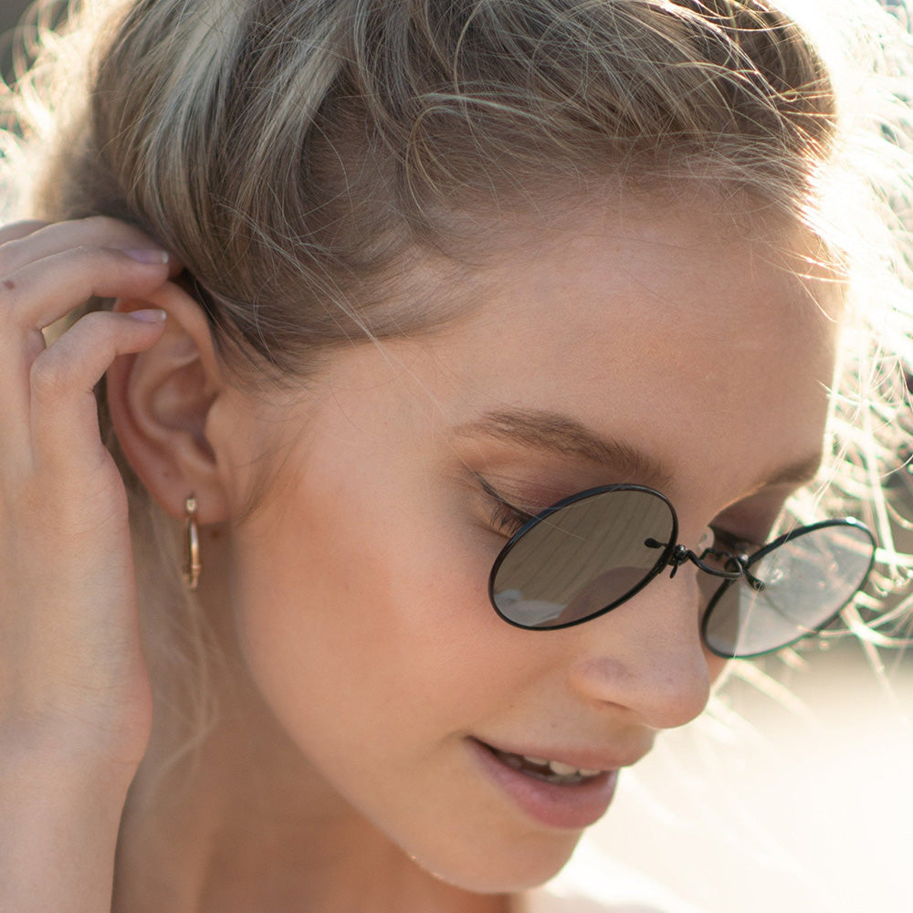 Black Circle Polarized Titanium Sunglasses