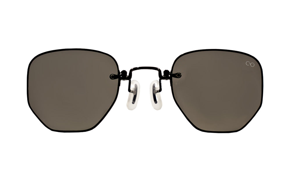 Black Hexagon Polarized Titanium Sunglasses