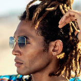 Gold Hexagon Polarized Titanium Sunglasses