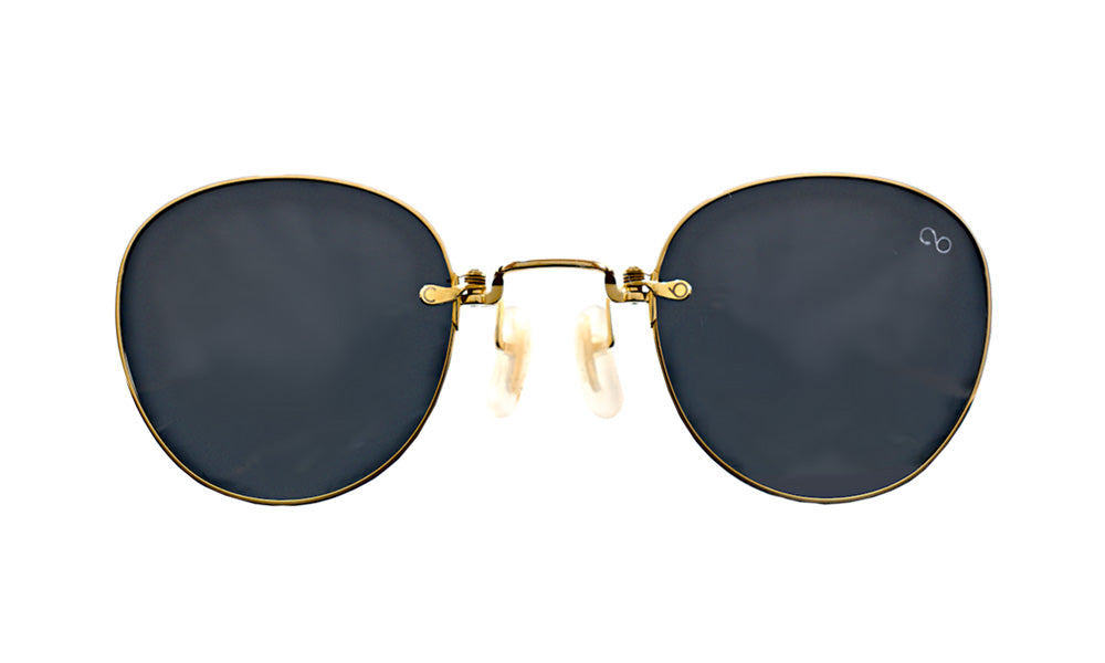 Gold Round Polarized Titanium Sunglasses