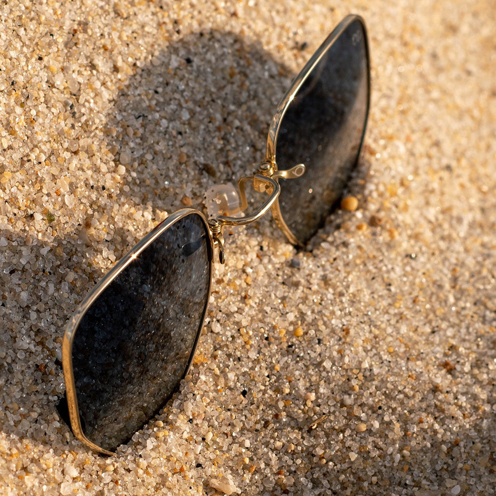 Gold Hexagon Polarized Titanium Sunglasses